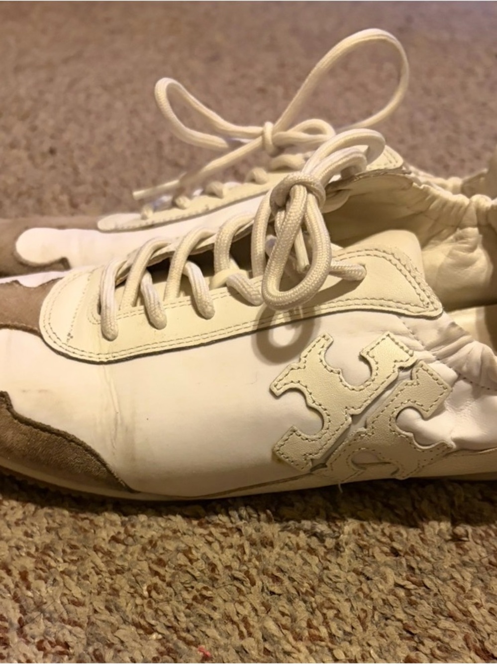 Women’s Tory Burch Double T Trainer (Retro Vibe) Logo Sneakers size 10